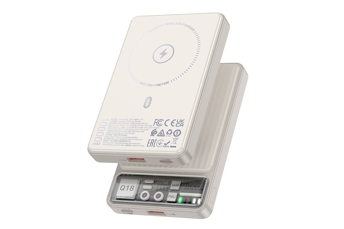 Универсальный дополнительный аккумулятор Power Bank HOCO Q11 Expressar PD20W + QC3.0 3 в 1 (10000 mAh) (белый)