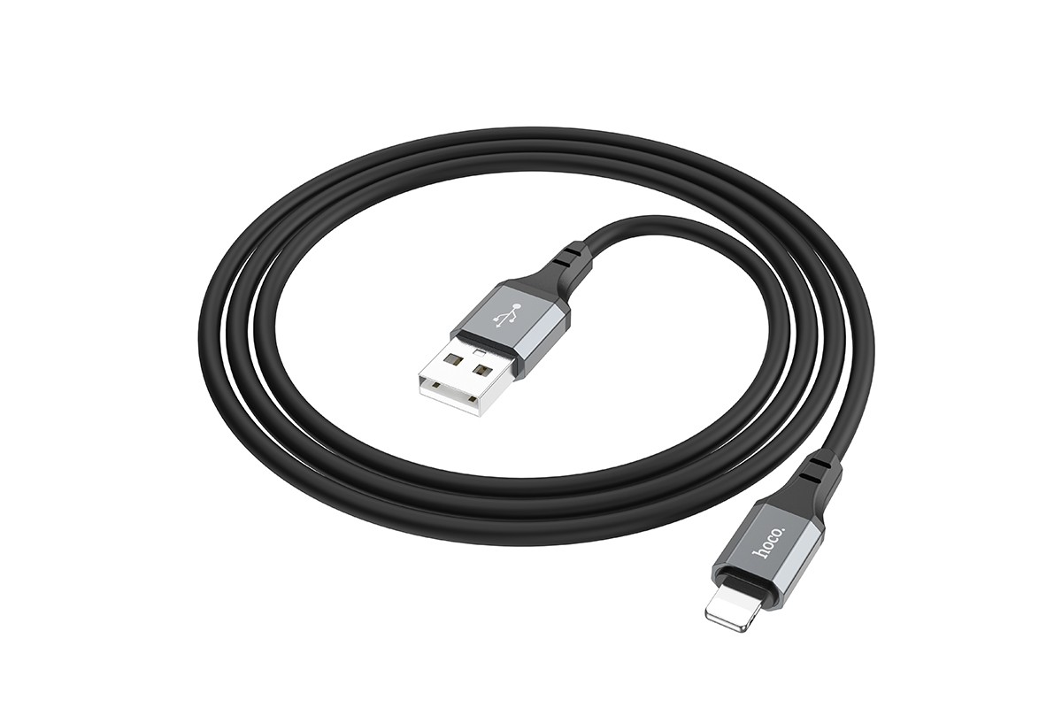 Кабель USB - Lightning HOCO X86, 2,4A (черный) 1м (силиконовый)