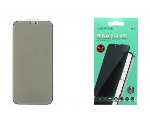 Защитное стекло дисплея iPhone 16 Pro BOROFONE BF5 Security privacy tempered glass черная рамка