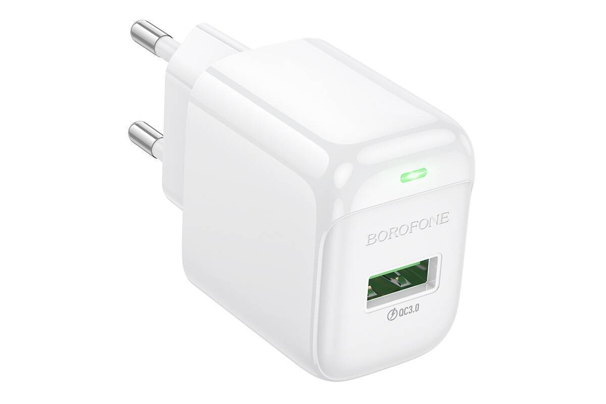 Сетевое зарядное устройство USB BOROFONE BAS42A Potential  QC3.0 (белый)