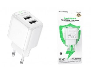 Сетевое зарядное устройство 2USB BOROFONE BAS41A Potential (белый)
