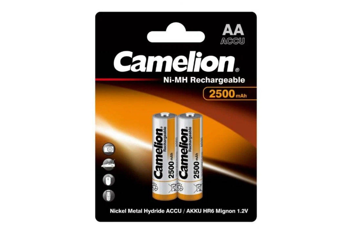 Аккумулятор Ni-Mh Camelion AA 2500mAh/2BL (цена за блистер 2 шт)