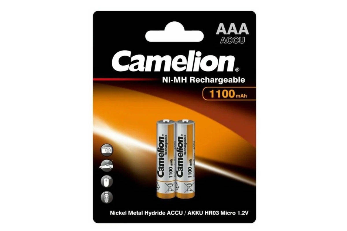 Аккумулятор Ni-Mh Camelion AAA 1100mAh/2BL (цена за блистер 2 шт)