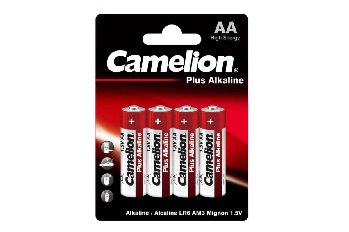 Батарейка алкалиновая Camelion LR6 AA /4BL  Plus Alkaline (цена за блистер 2 шт)