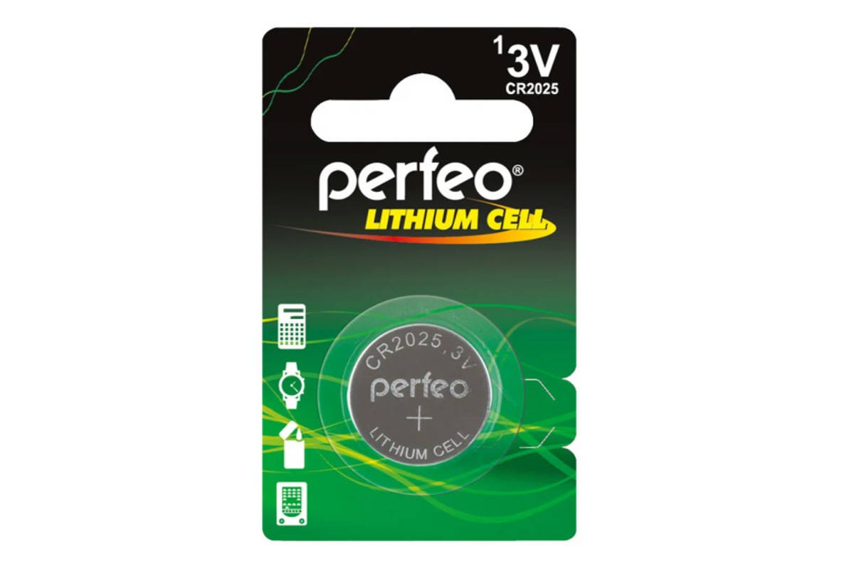 Батарейка литиевая Perfeo CR2025/1BL Lithium Cell (цена за 1 шт)