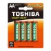 Батарейка солевая Toshiba R6 AA/4BL (цена за блистер 4 шт)