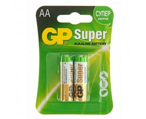 Батарейка алкалиновая GP LR6/2BL Super  (цена за блистер 2 шт)