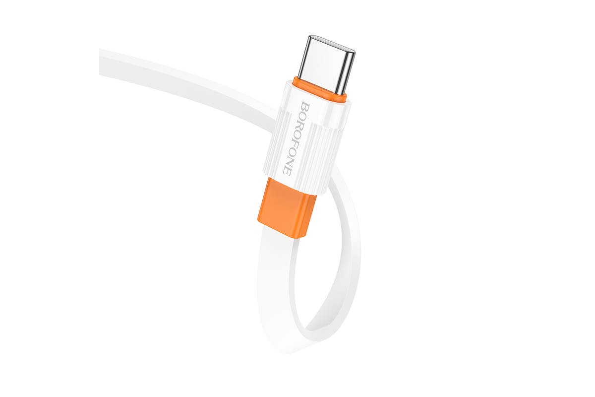 Кабель USB Type-C - USB Type-C BOROFONE BX89, PD60W (бело-оранжевый) 1м
