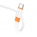 Кабель USB Type-C - USB Type-C BOROFONE BX89, PD60W (бело-оранжевый) 1м