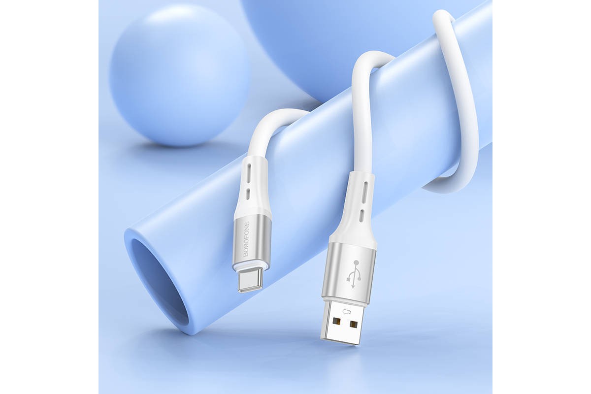 Кабель USB - Lightning BOROFONE BX88 2,4A (белый) 1м (силиконовый)