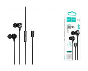 Наушники вакуумные проводные HOCO M116 Benevolent universal digital earphones with microphone штекер Lightning (черный)
