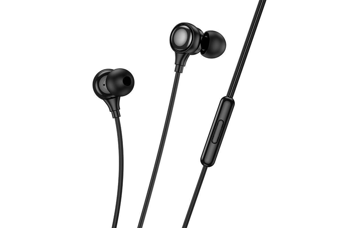 Наушники вакуумные проводные HOCO M116 Benevolent universal digital earphones with microphone штекер Lightning (черный)
