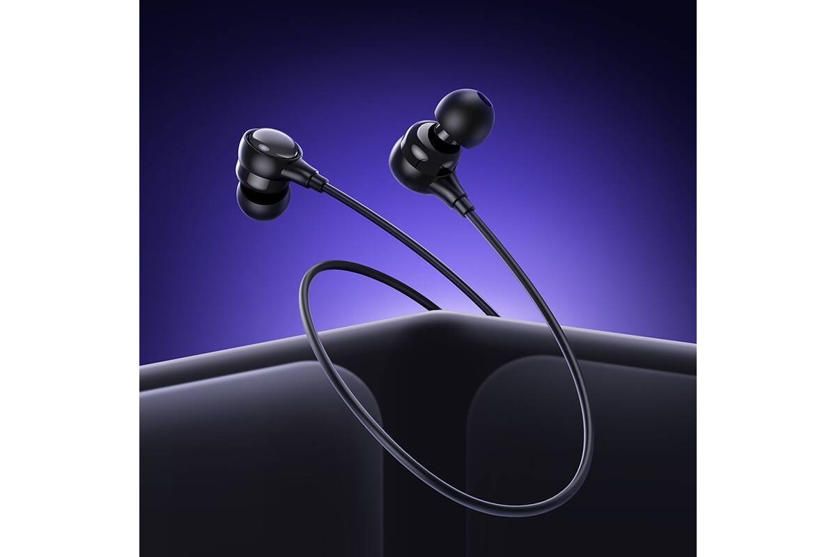 Наушники вакуумные проводные HOCO M116 Benevolent universal digital earphones with microphone штекер Lightning (черный)