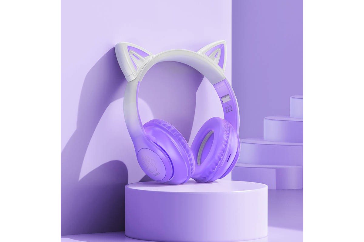Наушники мониторные беспроводные HOCO W42 wireless headphones Bluetooth (фиолетовый виноград)