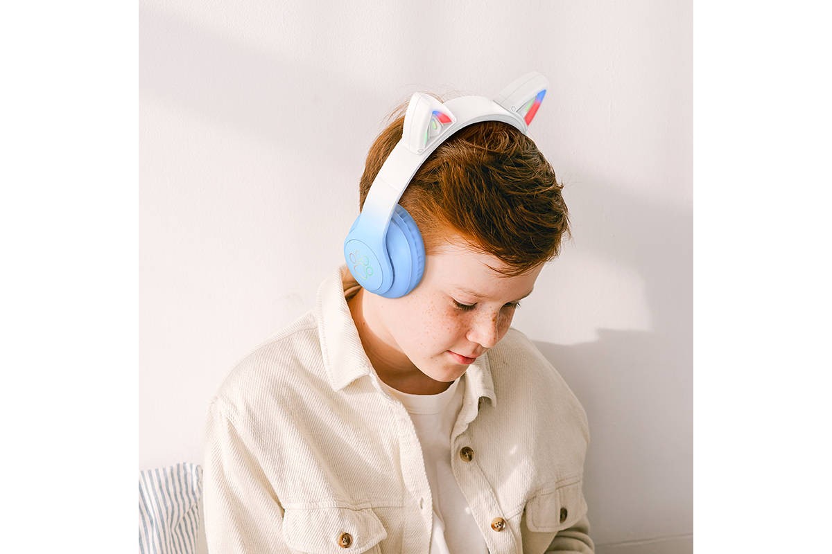 Наушники мониторные беспроводные HOCO W42 wireless headphones Bluetooth (синий кристалл)