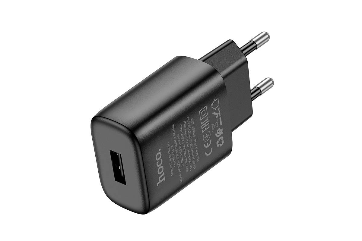 Сетевое зарядное устройство USB HOCO C134A  12W (черный)