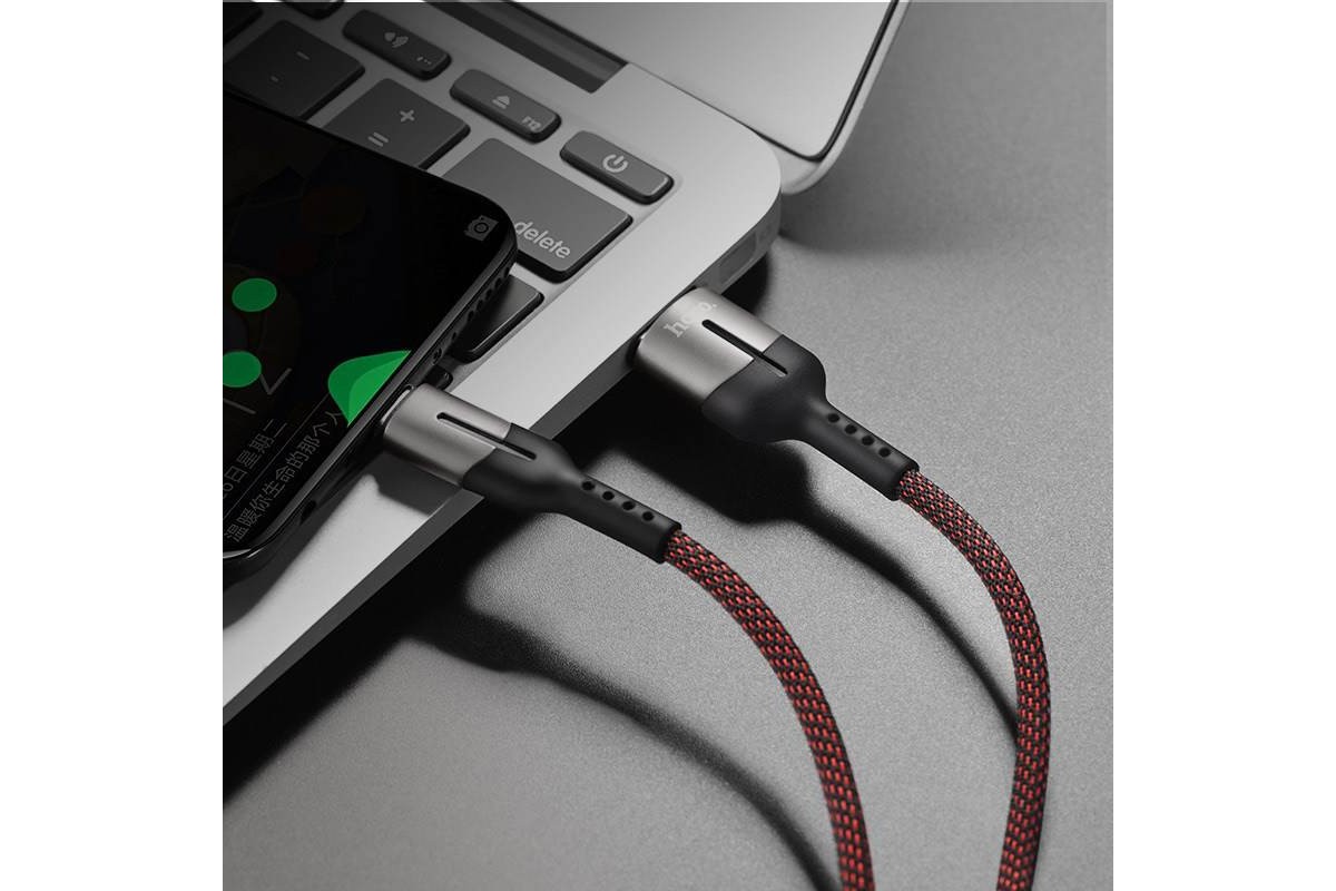 Кабель USB HOCO U68 5A Gusto flash charging data cable Type-C (черный) 1 метр