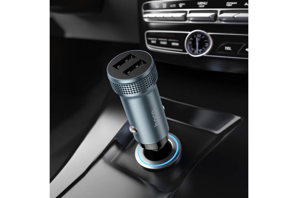 Автомобильное зарядное устройство АЗУ 2USB HOCO Z49 Level (черный)