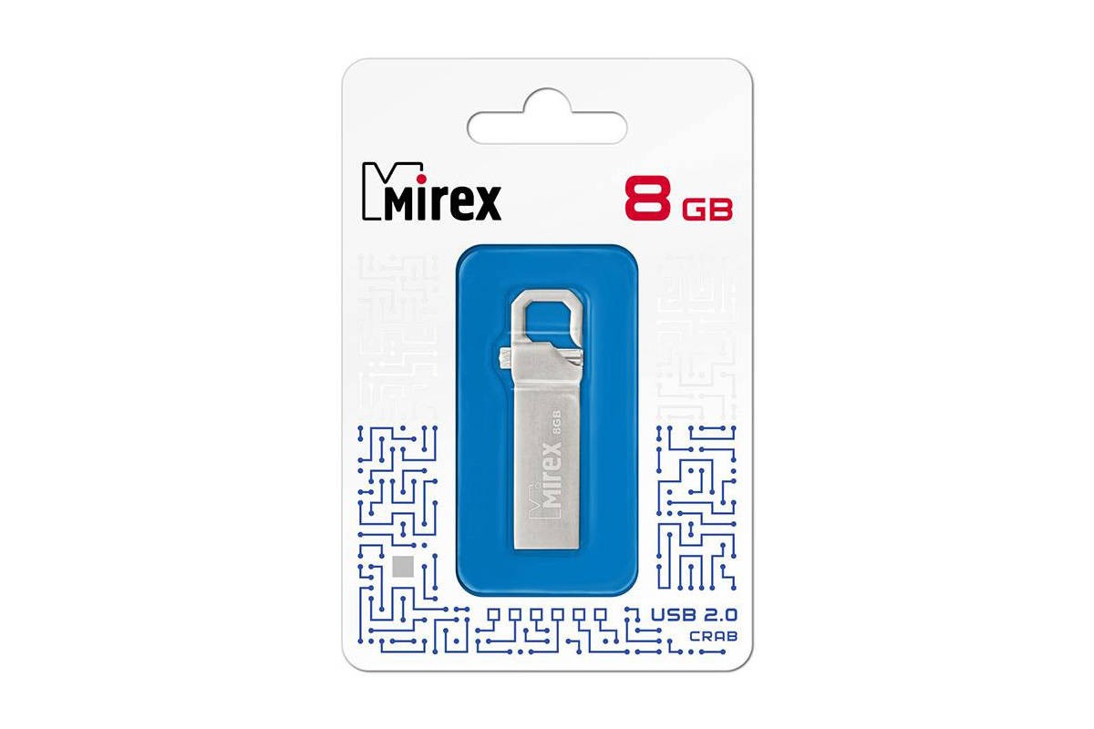 Флешка USB 2.0 Mirex CRAB 8GB (ecopack)