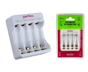 Зарядное устройство для аккумуляторов Perfeo PF-UN-410 Ni-MH/CD, 5V, 4 слота, AA/AAA