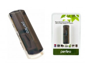 Картридер Perfeo Card Reader SD/MMC+Micro SD+MS+M2, (PF-VI-R013 Blue) синий