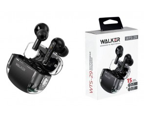 Наушники вакуумные беспроводные WALKER WTS-29, независ. работа наушников, черные Наушники вакуумные беспроводные WALKER WTS-29, независ. работа наушников, черные