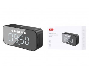 Портативная колонка с часами XO F41 Mirror Clock Bluetooth Speaker (черный)