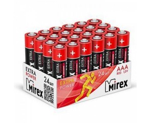 Батарейка солевая Mirex R03 / AAА 1,5V  цена за 24 шт (24/960), showbox (23702-ER03-B24)
