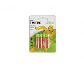 Аккумулятор Ni-MH Mirex HR03 / AAA 1000mAh 1,2V цена за 4 шт, блистер 23702-HR03-10-E4