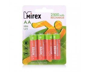 Аккумуляторы Ni-MH Mirex HR6 / AA 2500mAh 1.2V 4шт.