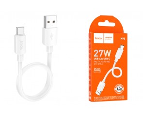 Кабель USB - USB Type-C HOCO X96 27W Fast (белый) 0,25м 