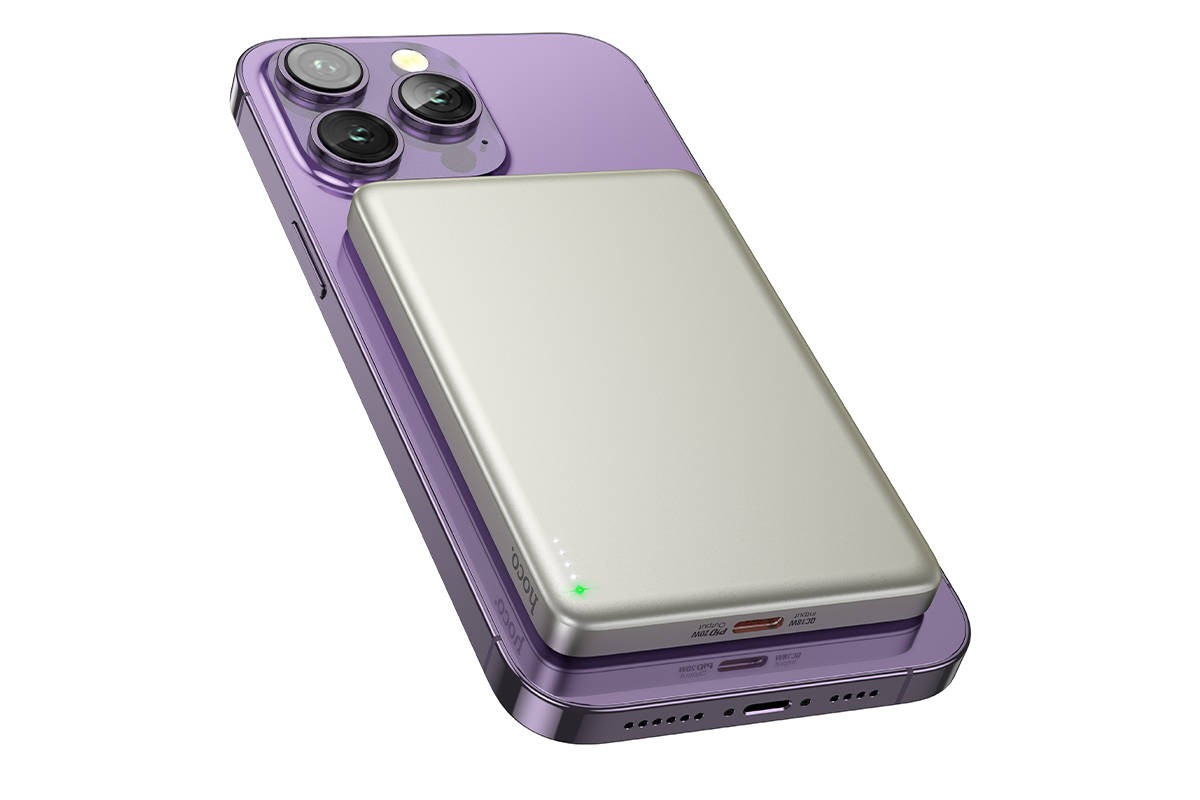 Универсальный дополнительный аккумулятор Power Bank HOCO Q26 Joy PD20W Magnetic 5000mAh (серый)