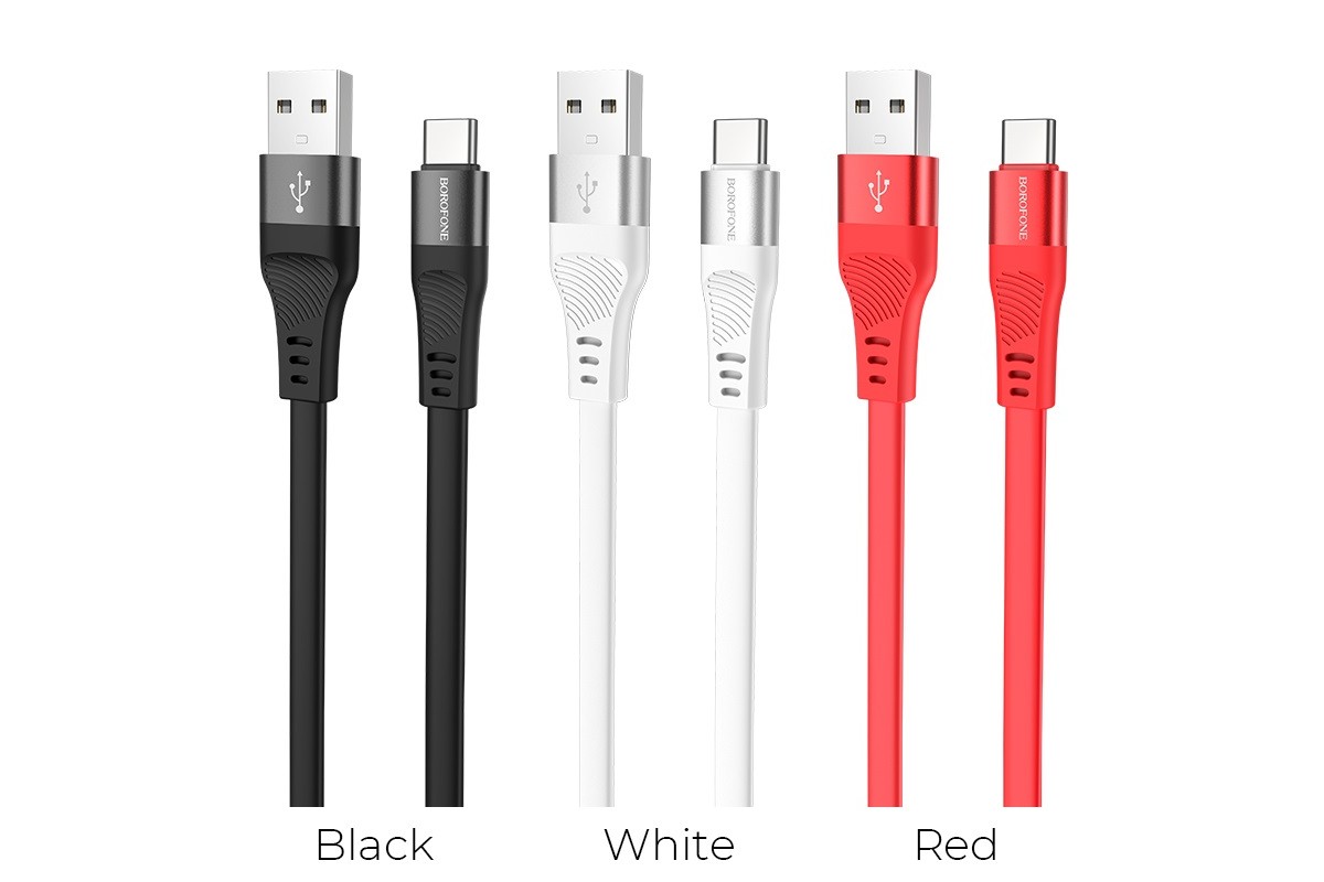 Кабель USB BOROFONE BU18 Crown Silicone Charging data Cable for Type-C (красный) 1 метр