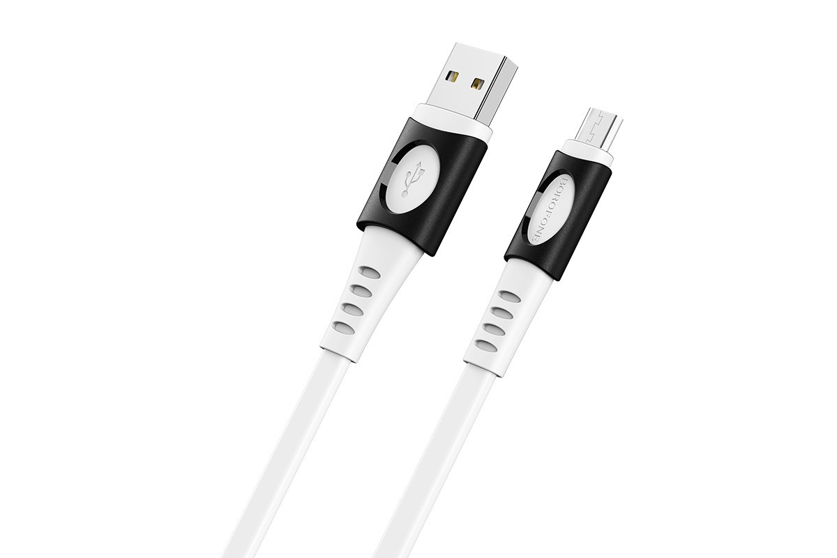 Кабель USB micro USB BOROFONE BX35 Carib charging data cable (белый) 1 метр