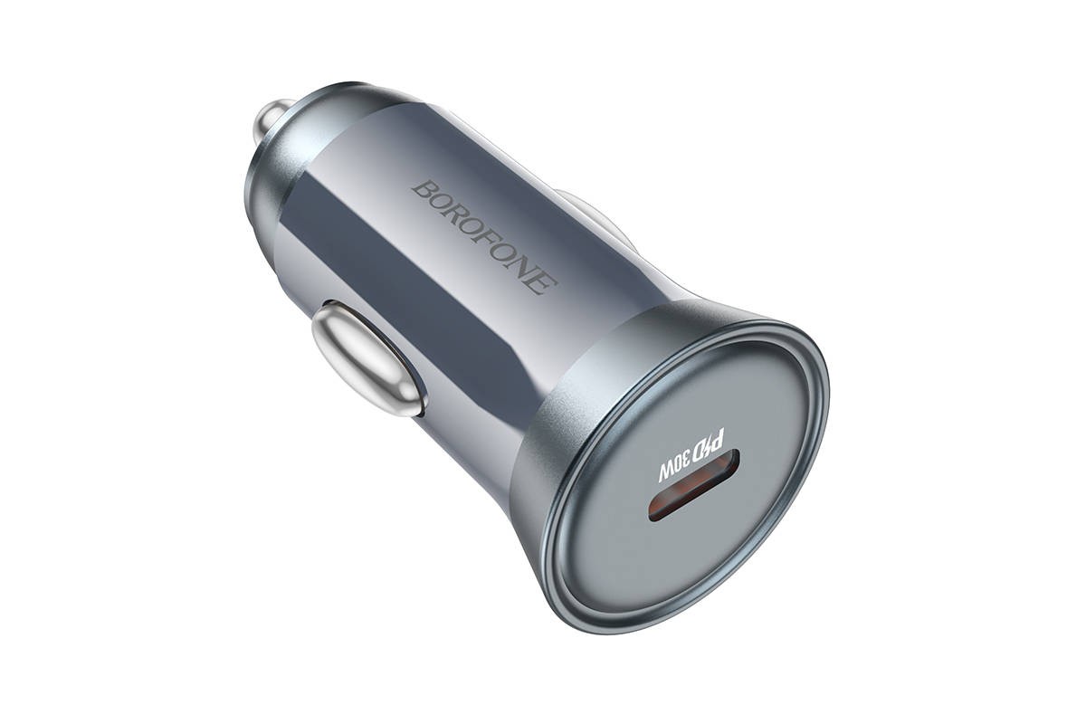 Автомобильное зарядное устройство АЗУ USB-C BOROFONE BZ26 PD30W  (серый)