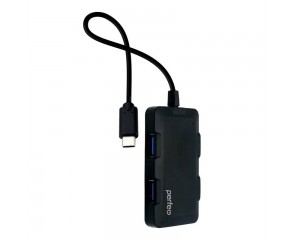 Разветвитель USB C-HUB Perfeo PF-H046 4 Port, чёрный