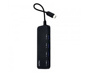 Разветвитель USB C-HUB Perfeo PF-H048 4 Port, чёрный