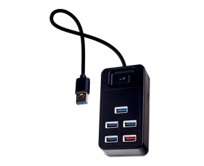 Разветвитель USB-HUB Perfeo PF-H051 1 Port 3.0+4 Port 2.0, чёрный