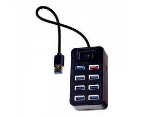 Разветвитель USB-HUB Perfeo PF-H0501 Port 3.0+7 Port 2.0, чёрный