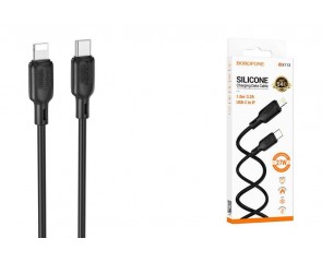 Кабель USB Type-C - Lightning BOROFONE BX113 Lenny PD (черный) 1м силиконовый