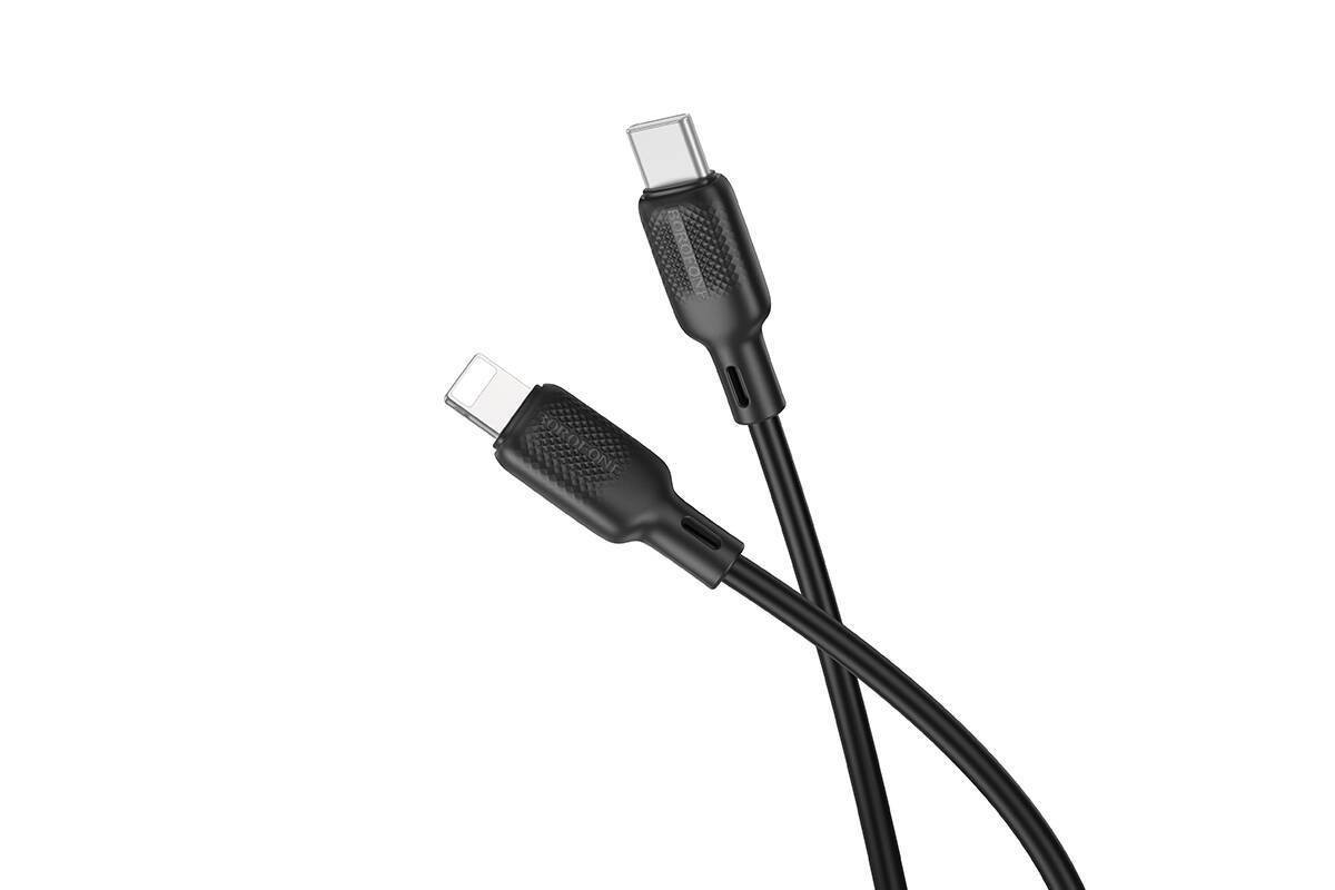 Кабель USB Type-C - Lightning BOROFONE BX113 Lenny PD (черный) 1м силиконовый