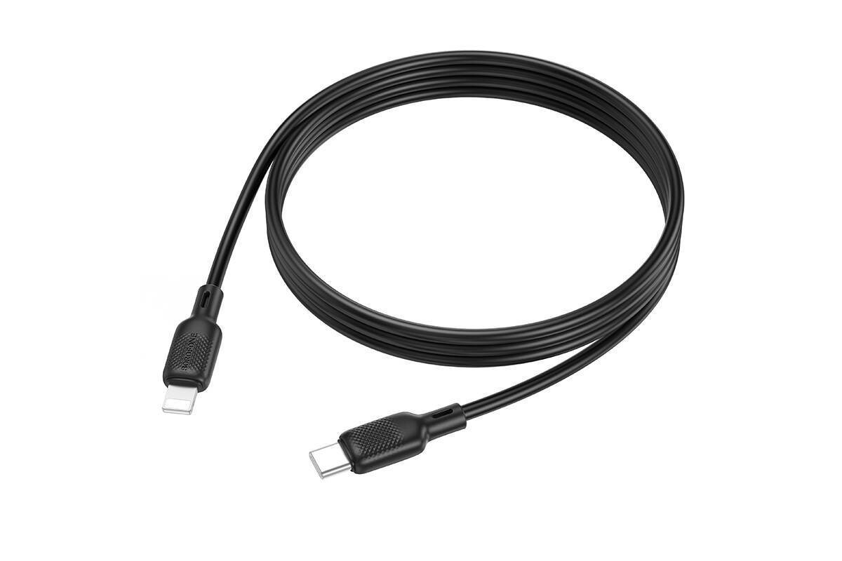 Кабель USB Type-C - Lightning BOROFONE BX113 Lenny PD (черный) 1м силиконовый