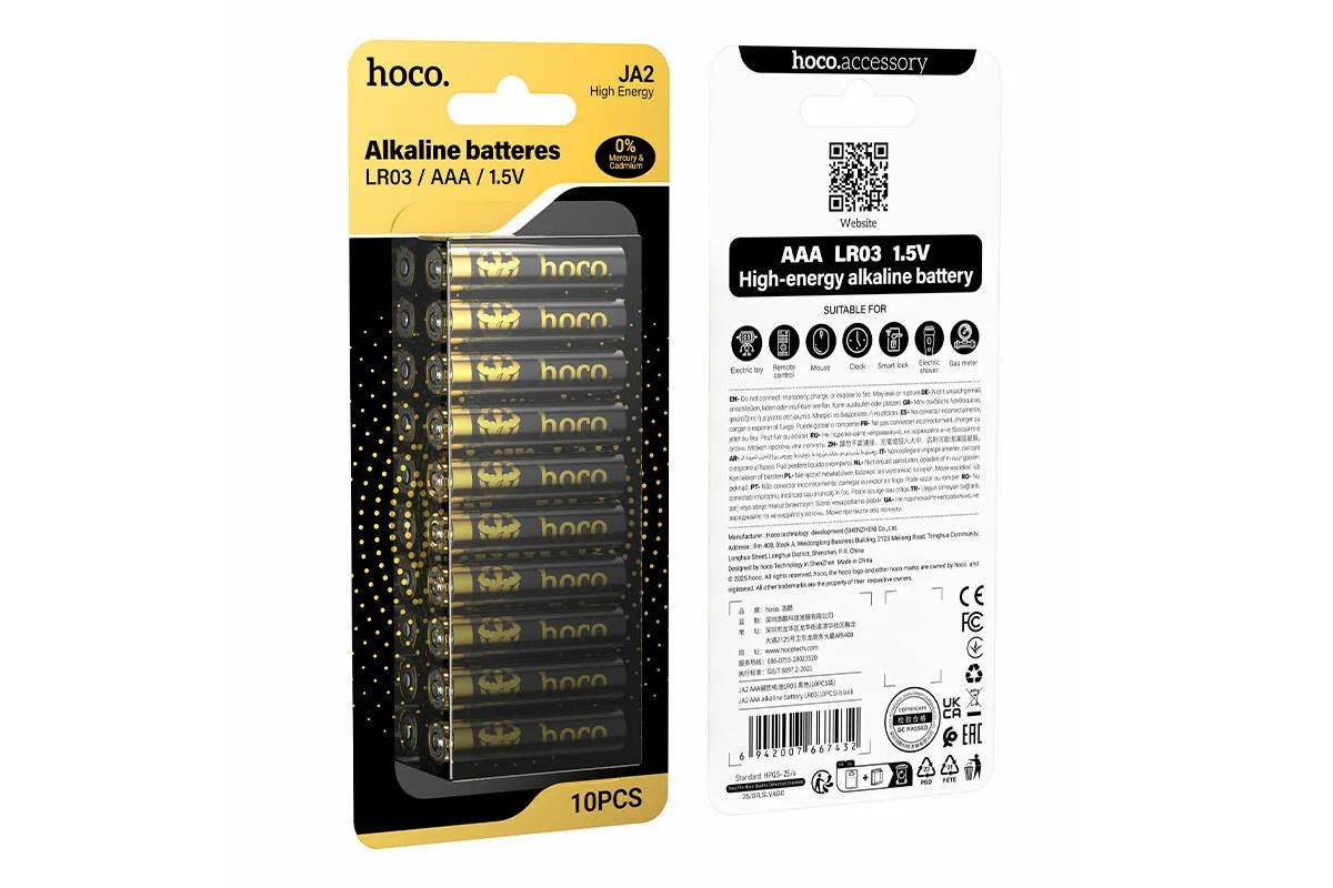 Батарейка алкалиновая HOCO JA2 AAA LR03 (10PCS) (черный)