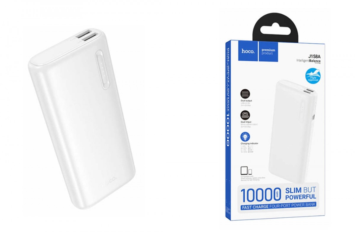 Универсальный дополнительный аккумулятор Power Bank HOCO J158A Runner (10000mAh) (белый)