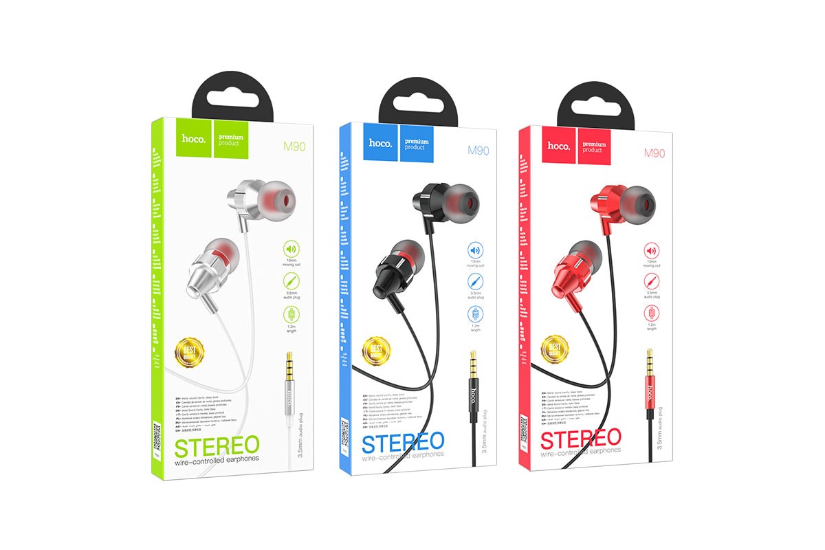Наушники HOCO M90 Delight 3.5 mm sound earphones черная