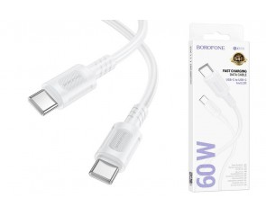 Кабель USB Type-C - USB Type-C BOROFONE BX111, PD60W (белый) 1м
