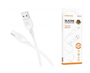 Кабель USB - Lightning BOROFONE BX113 2,4A (белый) 1м силиконовый