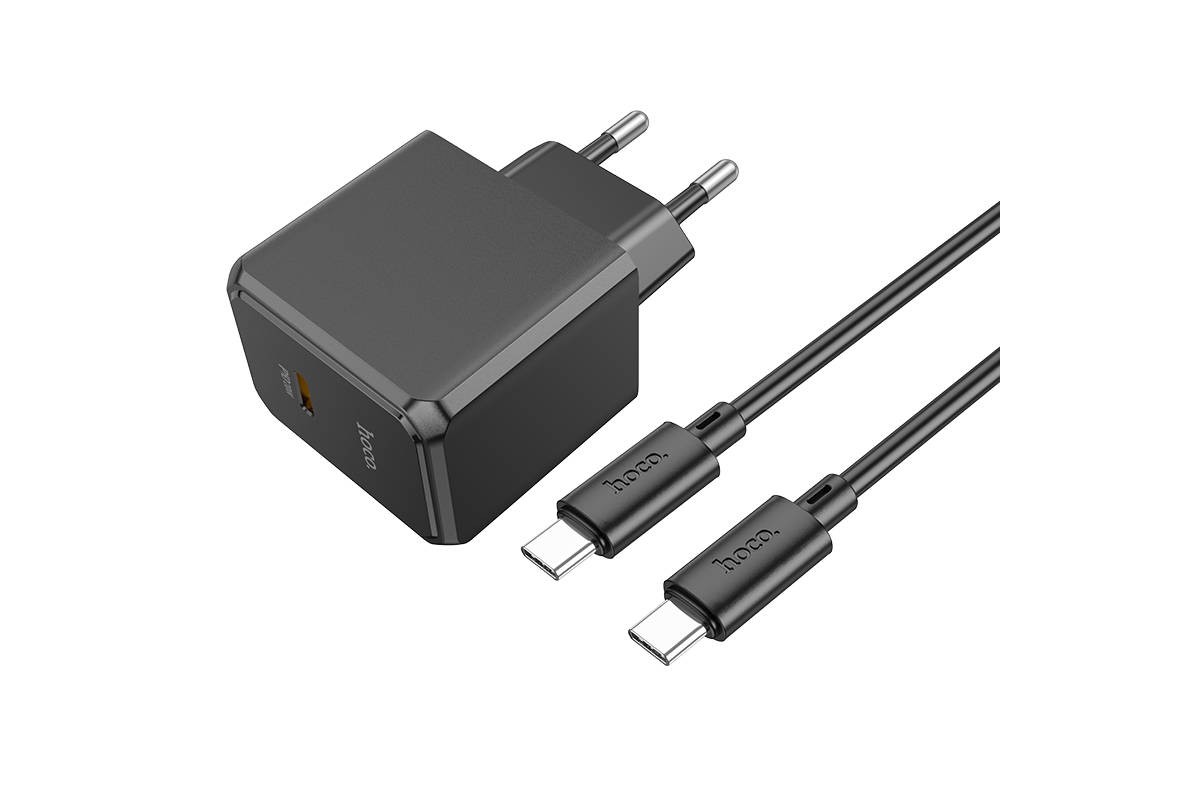 Сетевое зарядное устройство USB-C + кабель Type-C HOCO CS13A PD20W (черный)
