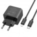 Сетевое зарядное устройство USB + USB-C + кабель Lightning - Type-C HOCO CS14A  PD20W+QC3.0 (черный)