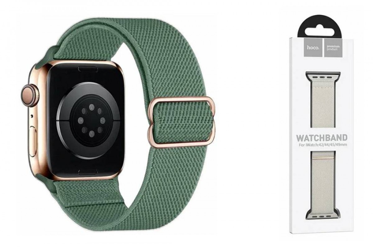 Ремешок для Apple Watch HOCO WA04 Эластичный нейлоновый ремешок серии Fashion (38-41 мм) сосново-зеленый